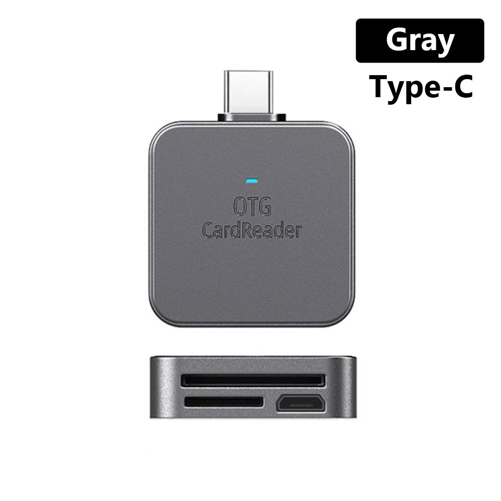 Olaf Type C/Lightning Card Reader 2 in1 SD TF Card Reader Micro External OTG Memory High Speed Card Reader For iPhone 14 13 12