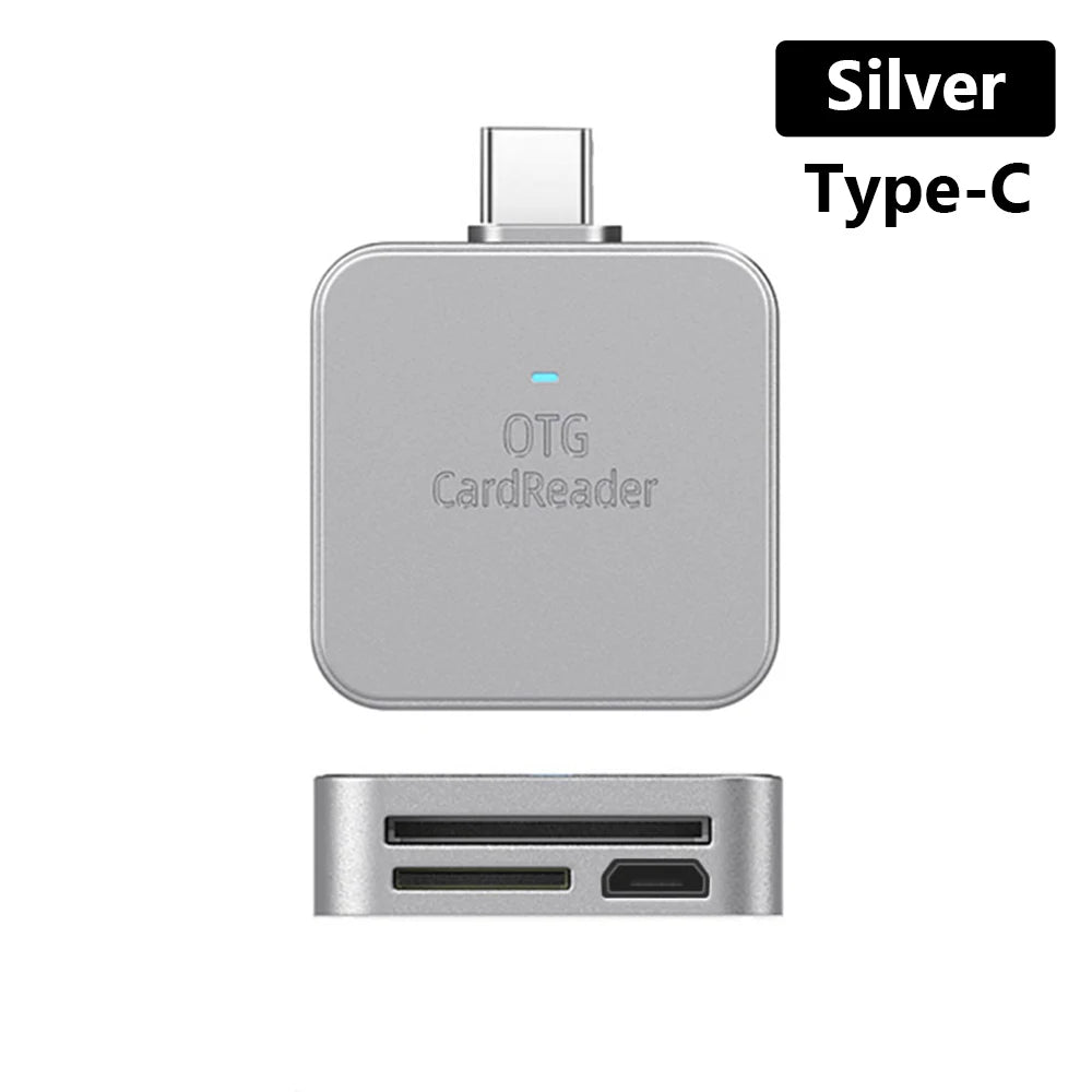 Olaf Type C/Lightning Card Reader 2 in1 SD TF Card Reader Micro External OTG Memory High Speed Card Reader For iPhone 14 13 12