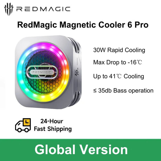 Nubia RedMagic Cooler 6 Pro Global Version Magnetic Phone Radiator Up to 41℃ Cooling AI Temperature Control For Game Phone